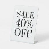40% Rabatt auf das Handelsschild, Tabletop Counter Sockelschild (Vorderseite)