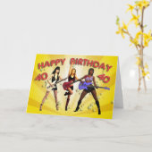 40. Rockin' Geburtstag mit einer Girl-Band Karte (Gelbe Blume)