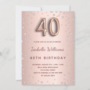 40. Rose Golddiamanten Einladung