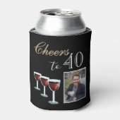 40 Rotwein Foto 40. Geburtstag Dosenkühler (Kanne Vorderseite)