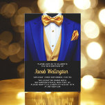 40. Royal Blue und Gold Tuxedo Geburtstagsveransta Einladung<br><div class="desc">Feiern Sie stilvoll mit diesem Royal Blue und Gold Tuxedo Birthday Event Invitation, die Eleganz und Eleganz ausstrahlt. Der schwarze Hintergrund und die glänzenden goldenen Akzente Set für eine luxuriöse Affäre, perfekt für ein Meilenstein-Fest. Mit seinem raffinierten, tuxedo-inspirierten Design, erweckt diese Einladung das Wesen eines eleganten Abends voller unvergesslicher Momente....</div>