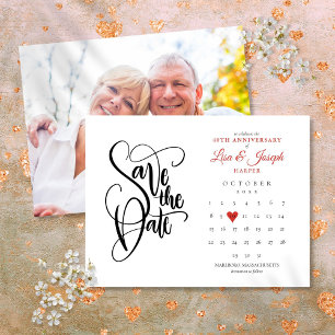 40. Rubin-Jubiläum Save-the-Date-Kalenderfoto Ankündigungspostkarte