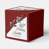 40. Rubinen Blumen Geburtstag Geschenkschachtel (Rückseite)