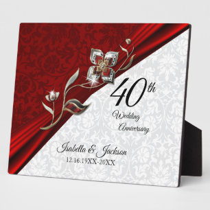 40. Rubinenes Blumenhochzeitsjubiläum Fotoplatte