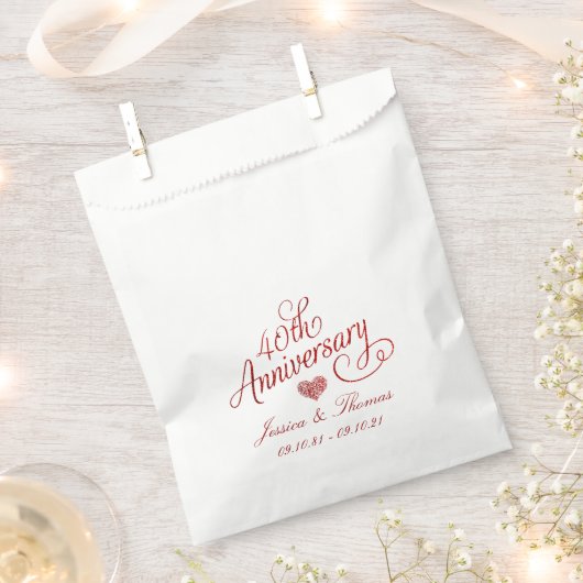 40. Rubinhochzeit Geschenktütchen (Ausgeschnitten)