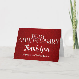 40. Rubinhochzeit-Jubiläum Dankeskarte
