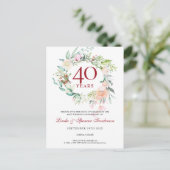 40. Rubinhochzeit - Save-the-Date Ankündigungspostkarte (Stehend Vorderseite)