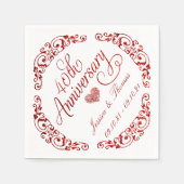 40. Rubinhochzeit Serviette (Vorderseite)