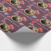 40. rubinische Hochzeitstag Ring Foto Brauch Geschenkpapier (Ecke)