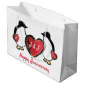40. rubinischer Hochzeitspinguin Große Geschenktüte (Rückseite Schrägansicht)
