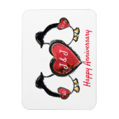 40. rubinischer Hochzeitspinguin Magnet (Vertikal)