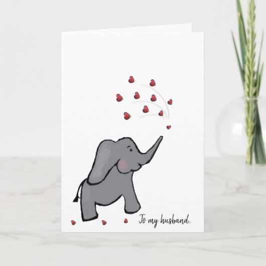 40. rubinischer Hochzeitstag Ehemannskarte Elefant Karte (Vorderseite)