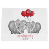 40. rubinischer Hochzeitstag Elefant Große Geschenktüte (Rückseite)