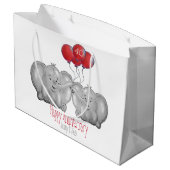 40. rubinischer Hochzeitstag Elefant Große Geschenktüte (Rückseite Schrägansicht)