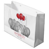 40. rubinischer Hochzeitstag Elefant Große Geschenktüte (Vorderseite Schrägansicht)