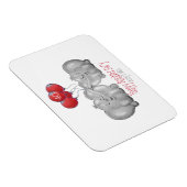 40. rubinischer Hochzeitstag Elefantengeschenk Magnet (Rechte Seite)