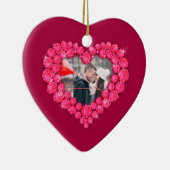 40. rubinischer Hochzeitstag Foto Herz Keramik Ornament (Rechts)