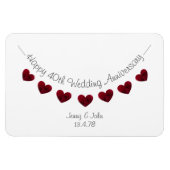 40. rubinischer Hochzeitstag Herzensammer Magnet (Horizontal)