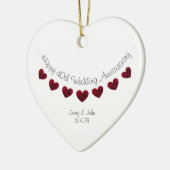 40. rubinischer Hochzeitstag Keramik Ornament (Links)