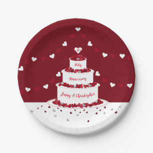 40. rubinischer Hochzeitstag Kuchen und Bammer Pappteller