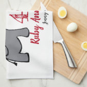 40. rubinischer Hochzeitstag niedlicher Elefant Geschirrtuch (Viertel Falte)