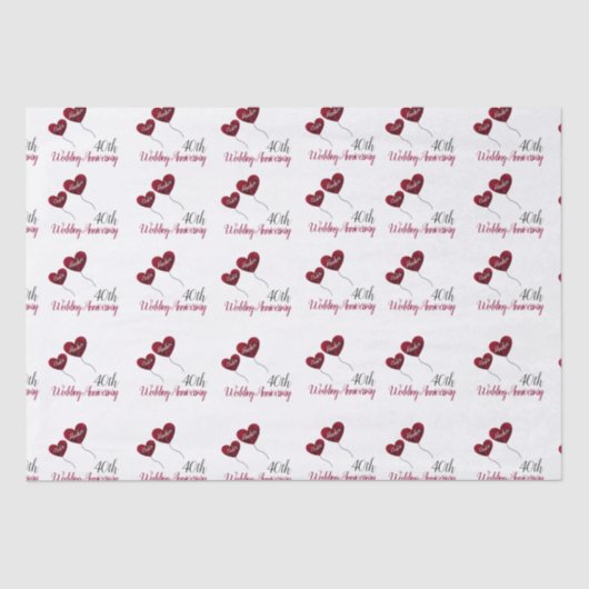 40. rubinisches Hochzeitspapier Seidenpapier (Vorderseite)