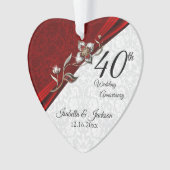 40. Rubinschmuck-Hochzeitsjubiläum 💞 Andenken Ornament (Vorderseite)