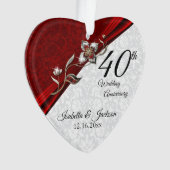 40. Rubinschmuck-Hochzeitsjubiläum 💞 Andenken Ornament (Vorderseite)