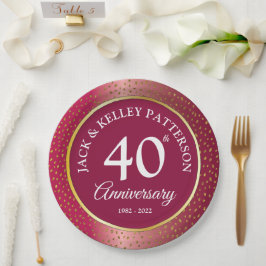 40. Ruby Anniversary Paper Plate Pappteller