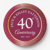 40. Ruby Anniversary Paper Plate Pappteller (Vorderseite)