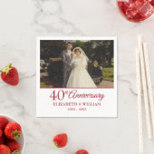 40. Ruby Anniversary Your Wedding Foto Serviette (Beispiel)