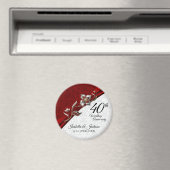 40. Ruby Floral Wedding Anniversary Keepake Magnet (In Situ (Geschirrspüler))