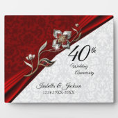 40. Ruby Floral Wedding Jubiläum Fotoplatte (Vorderseite)