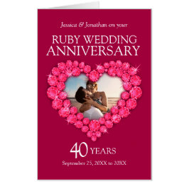 40. Ruby Hochzeit Jubiläum Foto Herz rot