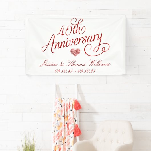 40. Ruby-Hochzeitstag Banner (Insitu)