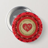 40. Ruby-Hochzeitstag Button (Vorne & Hinten)