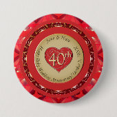 40. Ruby-Hochzeitstag Button (Vorderseite)