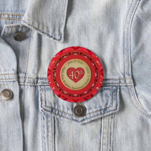 40. Ruby-Hochzeitstag Button (Beispiel)