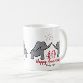 40. Ruby Hochzeitstag Ehefrau Elefant Kaffeetasse (VorderseiteRechts)
