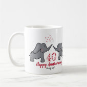 40. Ruby Hochzeitstag Ehefrau Elefant Kaffeetasse (Links)