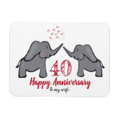 40. Ruby Hochzeitstag Ehefrau Elefant Magnet (Horizontal)