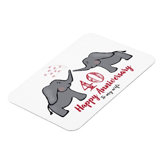 40. Ruby Hochzeitstag Ehefrau Elefant Magnet (Linke Seite)
