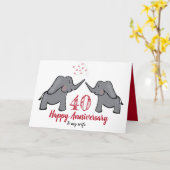 40. ruby Hochzeitstag Ehefrau Elefantenkarte Karte (Gelbe Blume)