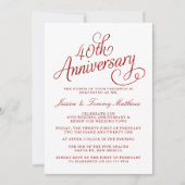 40. Ruby-Hochzeitstag Einladung (Vorderseite)