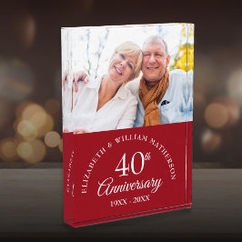 40. Ruby-Hochzeitstag Fotoblock