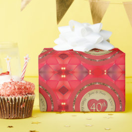 40. Ruby-Hochzeitstag Geschenkpapier