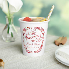 40. Ruby-Hochzeitstag Pappbecher
