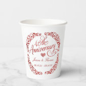 40. Ruby-Hochzeitstag Pappbecher (Rückseite)