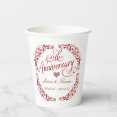 40. Ruby-Hochzeitstag Pappbecher (Vorderseite)