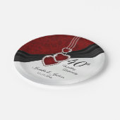 40. Ruby-Hochzeitstag Pappteller (Schrägansicht)